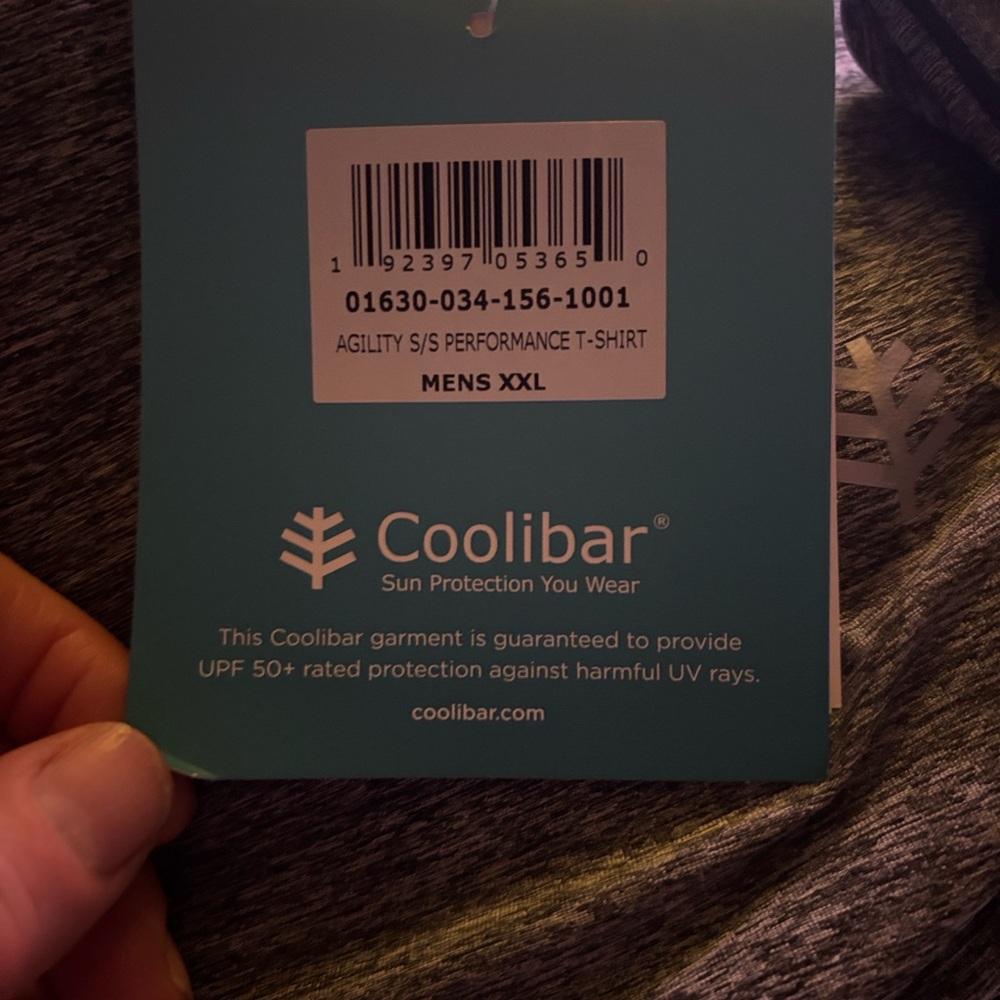 Coolibar Charcoal Agility Performance T-Shirt XXL - Picture 3 of 5